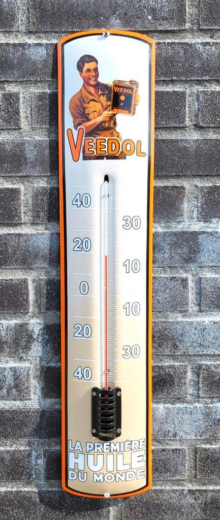 Emaille thermometer - Veedol, Verzamelen, Merken en Reclamevoorwerpen, Verzenden