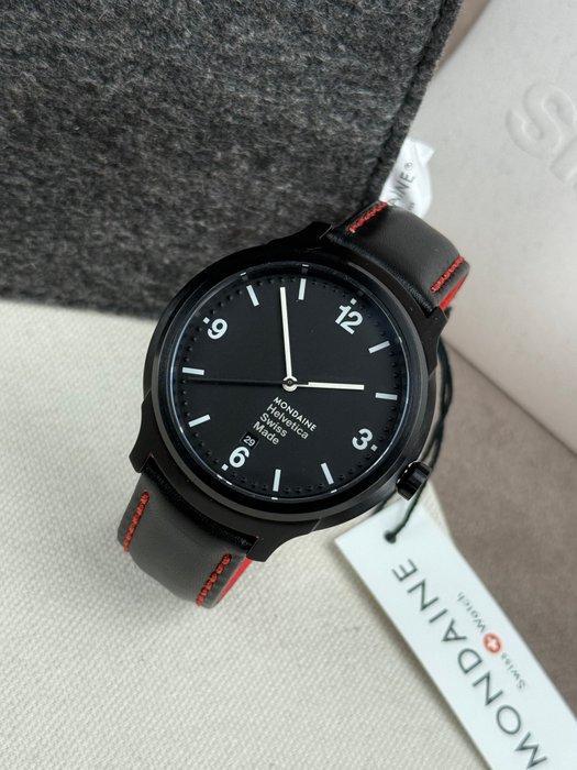 Mondaine - Helvetica No1 Bold Black Date - Zonder, Handtassen en Accessoires, Horloges | Heren