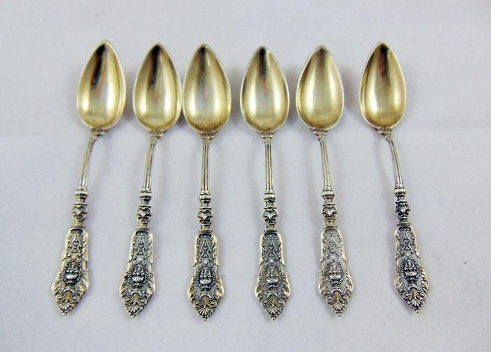 Gilded Silver - Koffielepel (6) - 800 zilveren, Antiek en Kunst, Antiek | Zilver en Goud