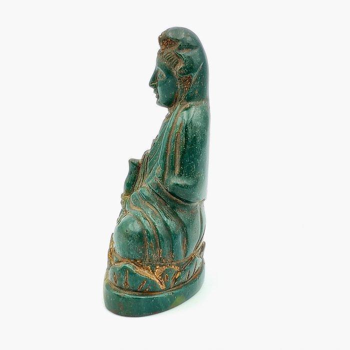 Oud-Chinees Jadeite Zittende Boeddhabeeld op lotushout - 116, Antiek en Kunst, Antiek | Overige Antiek