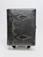 Doos - Eeuwenoude leren gebonden decoratieve doos in