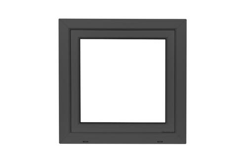 PVC kiep b60xh60 cm Antraciet, Doe-het-zelf en Bouw, Glas en Ramen, Dubbelglas, Nieuw, Gevelraam of Ruit, Minder dan 80 cm, Minder dan 80 cm