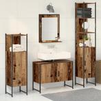 vidaXL 4-delig badkamermeubel set Oud hout Bewerkt hout, Huis en Inrichting, Badkamer | Badkamermeubels, Verzenden, Nieuw