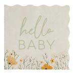 Babyshower Servetten Hello Baby 16st, Verzenden, Nieuw