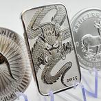 globaal. 2025 – Set of 3 × 1 oz Silver Coins – Dragon, Postzegels en Munten
