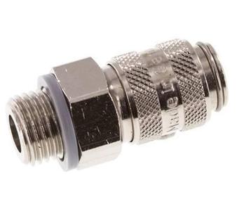 Laiton nickelé Coupleur pneumatique DN 5 Douille G 1/4 pouce, Verzenden
