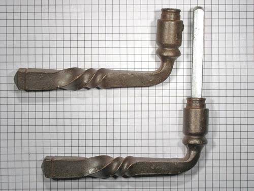 Set deurklinken ijzer geroest, Doe-het-zelf en Bouw, Hang- en Sluitwerk, Klink of Kruk, Nieuw, Overige materialen