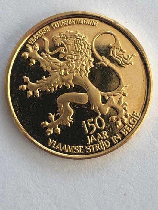 België. Gold Medal 150 jaar Vlaamse Beweging/strijd in, Postzegels en Munten, Munten | Nederland