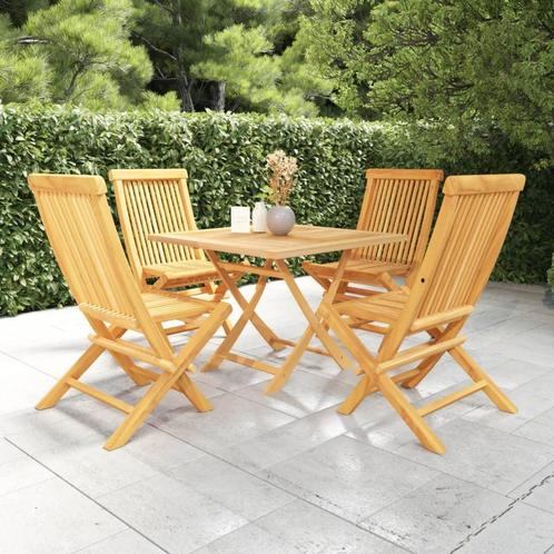 vidaXL Ensemble Ã  manger de jardin 5 pcs Bois de teck, Tuin en Terras, Tuinsets en Loungesets, Verzenden