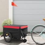 vidaXL Fietstrailer 45 kg ijzer zwart en rood, Verzenden, Nieuw
