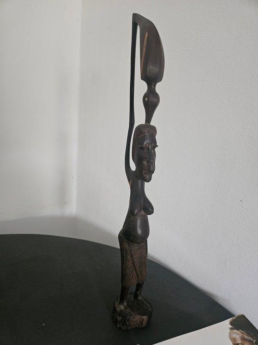 Moederfiguur met wijsheidsvogel - ATANASI - Makondé, Antiek en Kunst, Kunst | Niet-Westerse kunst