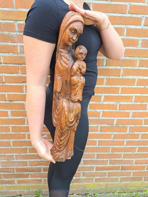 Statue, Maria met kindje Jezus Christus - 55.5 cm - Bois, Antiek en Kunst, Antiek | Boeken en Manuscripten
