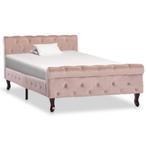 vidaXL Bedframe fluweel roze 100x200 cm, Huis en Inrichting, Slaapkamer | Bedden, Verzenden, Nieuw