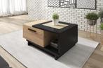 Salontafel Incala - Eiken - Zwart - 90 cm, Huis en Inrichting, Verzenden, Nieuw, 50 tot 100 cm, Minder dan 50 cm
