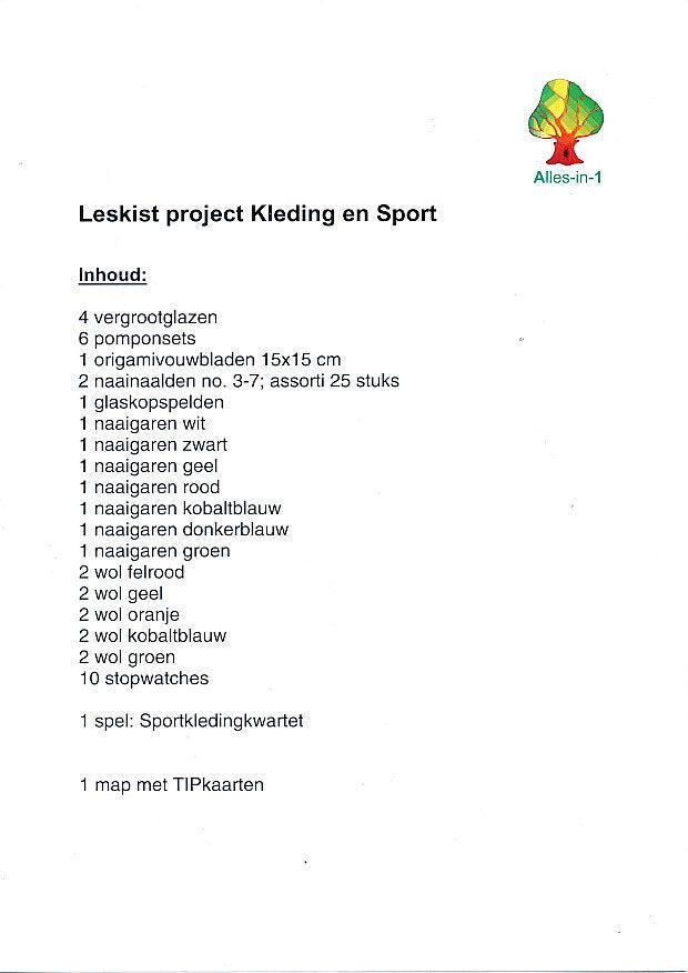 Alles-in-1 Leskist Project Kleding en Sport voor 60 leerling, Boeken, Schoolboeken, Verzenden