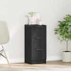 vidaXL Zwarte Eiken Sideboard Zwart eiken 30 x 30 x 70 cm, Huis en Inrichting, Verzenden, Nieuw