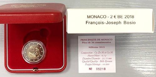 Monaco. 2 Euro 2018 Proof François-Joseph Bosio, Timbres & Monnaies, Monnaies | Europe | Monnaies euro