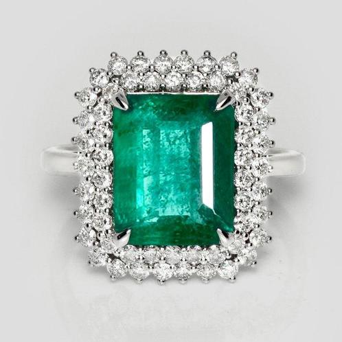 Zonder Minimumprijs - Ring - 14 karaat Witgoud, 4,22 ct, Handtassen en Accessoires, Ringen
