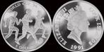 Cook Islands 5 dollar 1991- Worldcup football 1994 in Usa..., Postzegels en Munten, Verzenden