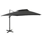 vidaXL Zweefparasol met dubbel dak 300x300 cm zwart, Verzenden, Nieuw