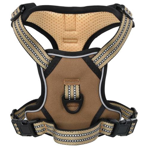 vidaXL Hondentuigje met riem en halsband verstelbaar L bruin, Dieren en Toebehoren, Honden-accessoires, Nieuw, Verzenden