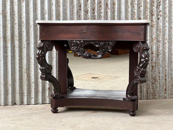 Wandtafel - Console tafel, trumeau - Donker gebeitst, Antiek en Kunst, Antiek | Overige Antiek