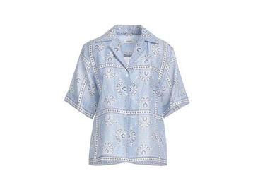 Veiling - Sandro Blouse Maat 36 Lichtblauw met Print beschikbaar voor biedingen