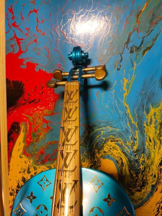 fp pop art - Louis vuitton violon 60cm bleu turquoise, Antiquités & Art, Art | Objets design