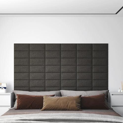 vidaXL Wandpanelen 12 st 0,54 m² 30x15 cm stof donkergrijs, Doe-het-zelf en Bouw, Platen en Panelen, Nieuw, Verzenden