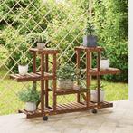 vidaXL Plantenstandaard met wielen 110x25x78 cm massief, Tuin en Terras, Verzenden, Nieuw