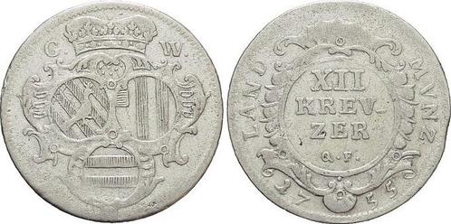 12 Kreuzer 1755 Wied-neuwied Johann Friedrich Alexander 1..., Postzegels en Munten, Munten | Europa | Niet-Euromunten, België