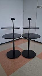 Bijzettafel - Staal - Set van twee bijzettafels van zwart, Antiek en Kunst