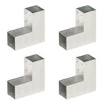 vidaXL Paalverbindingen 4 st L-vorm 71x71 mm gegalvaniseerd