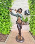 sculptuur, Jongen met fluit - Bronzen tuinkunst - 105 cm -