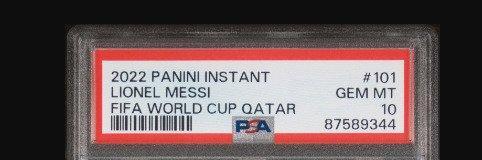 2022 Panini Lionel Messi #101 - Only Printed 1.487 - PSA 10, Verzamelen, Stickers