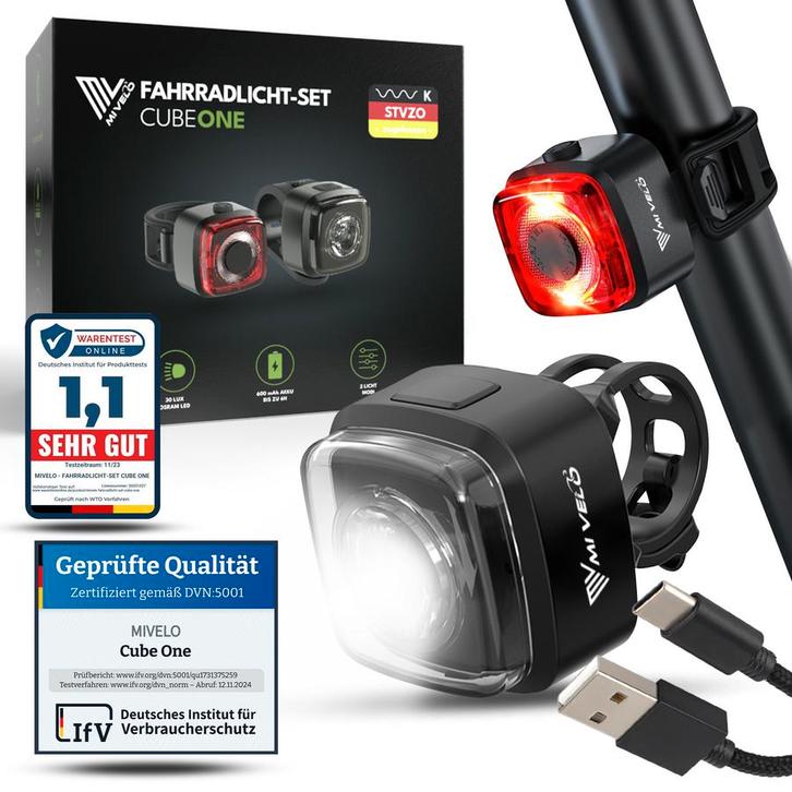 2dekans | MIVELO Fietsverlichtingsset Cube One LED – USB, TV, Hi-fi & Vidéo, Photo | Sacs pour appareil, Enlèvement ou Envoi