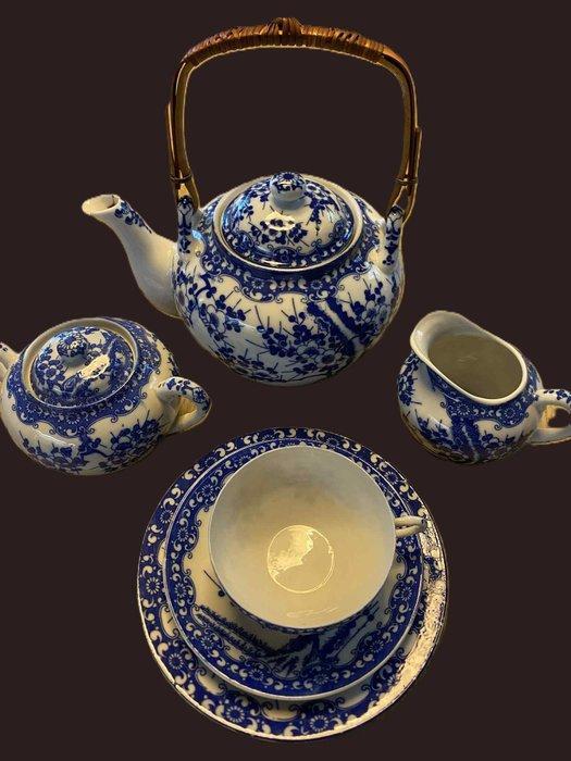 Sometsuke - Theeservies (22) - Beenderporselein - Nippon, Antiek en Kunst, Antiek | Glaswerk en Kristal