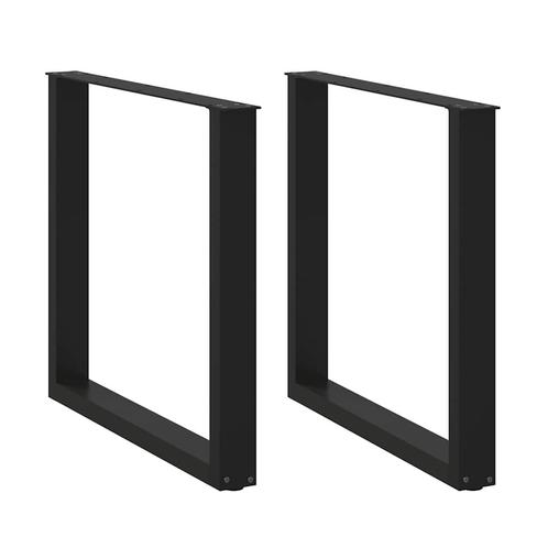 vidaXL Eettafelpoten 2 st U-vormig 90x(72-73) cm staal zwart, Huis en Inrichting, Tafelonderdelen, Nieuw, Verzenden