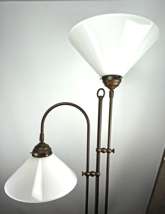 Lampadaire - Laiton, Verre - Lampe berlinoise double, Antiek en Kunst, Curiosa en Brocante
