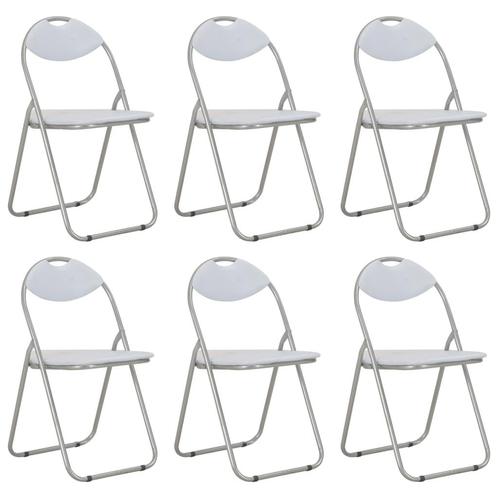 vidaXL Eetkamerstoelen inklapbaar 6 st kunstleer wit, Huis en Inrichting, Stoelen, Nieuw, Verzenden