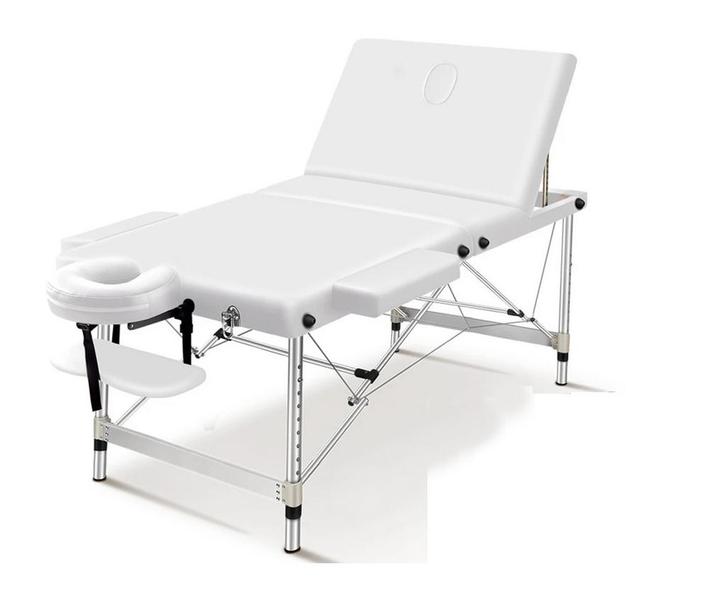 Massagetafel - inklapbaar - 3 secties - aluminium - wit, Sport en Fitness, Massageproducten, Nieuw, Ophalen of Verzenden