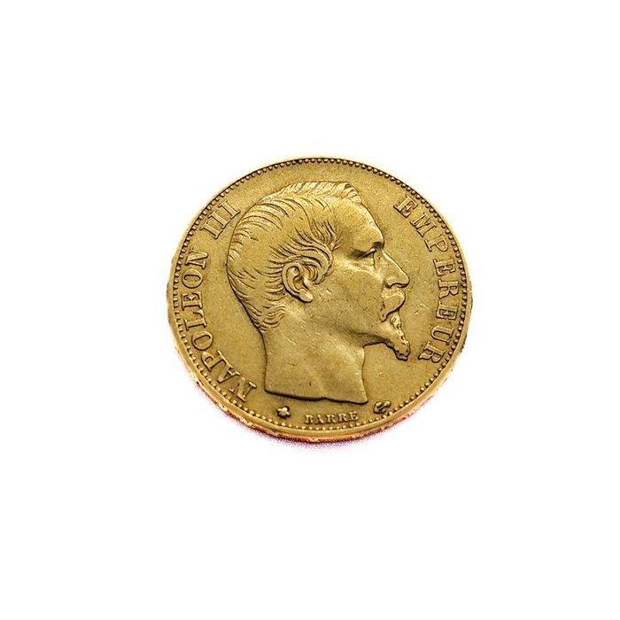 Frankrijk. 20 Francs 1860-BB Napoleon III, Timbres & Monnaies, Métaux nobles & Lingots