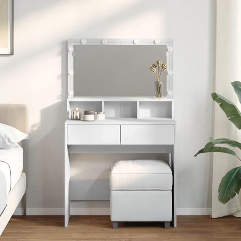 vidaXL Kaptafel met LED 80x41x134,5 cm wit, Huis en Inrichting, Tafels | Kaptafels, Nieuw, Verzenden