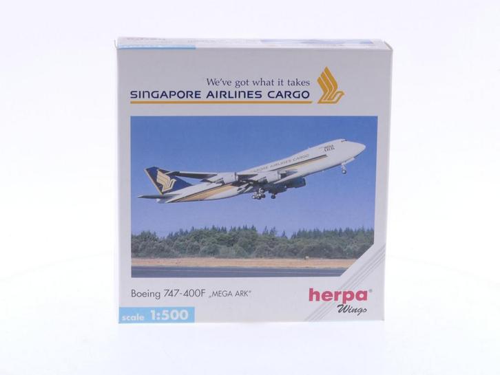 Schaal 1:500 Herpa 500869 Singapore Airlines Cargo - Boei..., Hobby en Vrije tijd, Modelbouw | Vliegtuigen en Helikopters, Gebruikt