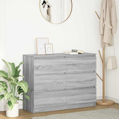 vidaXL Dressoir 100x35x76 cm bewerkt hout grijs sonoma, Huis en Inrichting, Kasten | Dressoirs, Nieuw, Verzenden