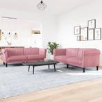 vidaXL 2-delige Loungeset fluweel roze, Huis en Inrichting, Nieuw, Verzenden