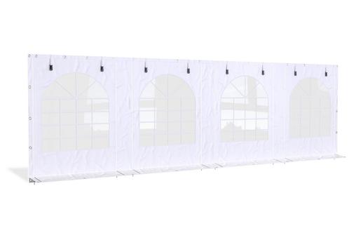 Partytent zijwand PVC met ramen | 8 meter | 220cm hoog | Wit, Jardin & Terrasse, Tonnelles, Envoi