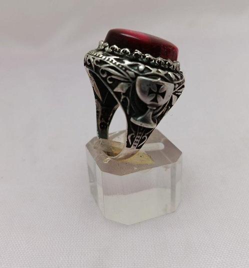 Œil de chat (chrysobéryl) - Argent, 925 - Bague - Soleil de, Verzamelen, Militaria | Algemeen