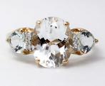 Zonder Minimumprijs - Ring - 14 karaat Geel goud Aquamarijn, Handtassen en Accessoires, Ringen, Nieuw