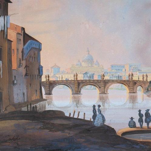 Follower of Ippolito Caffi (1809 - 1866) - Rome, view of the, Antiek en Kunst, Kunst | Schilderijen | Klassiek